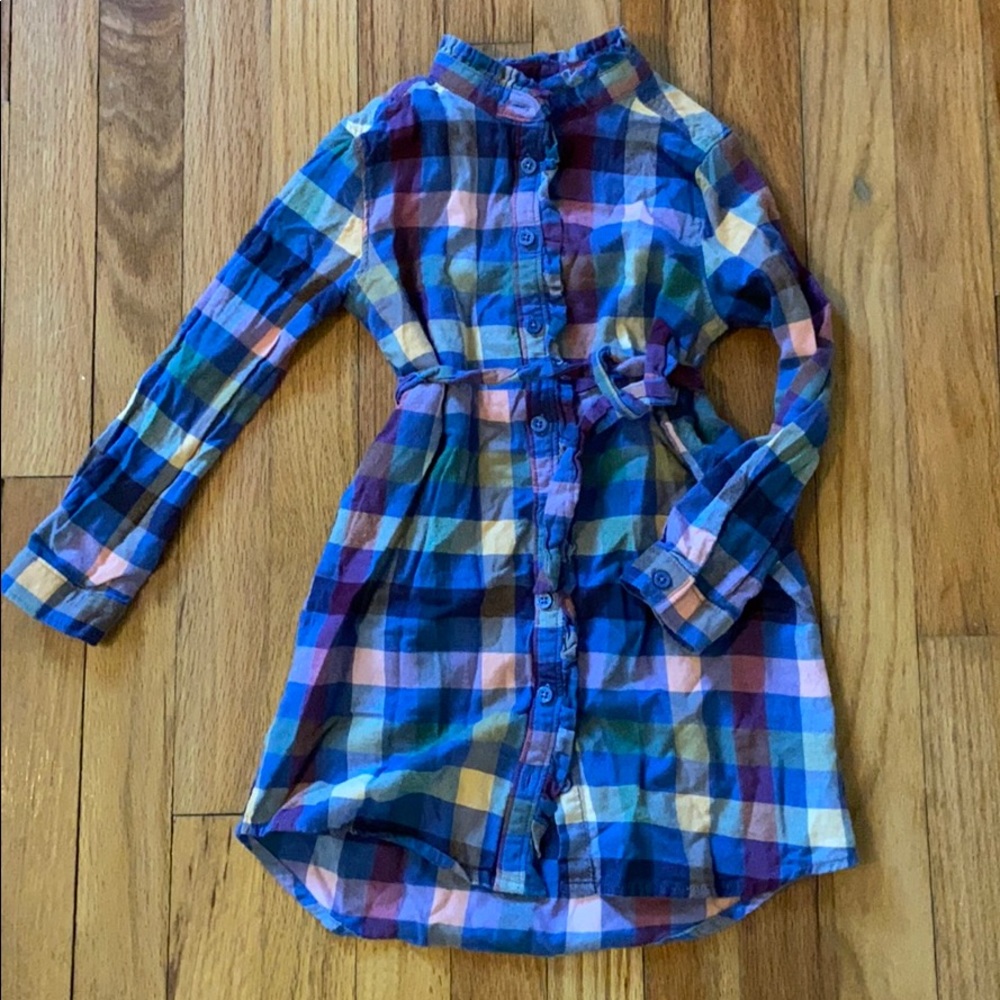 Girls Plaid Shirt Dress Gap XS